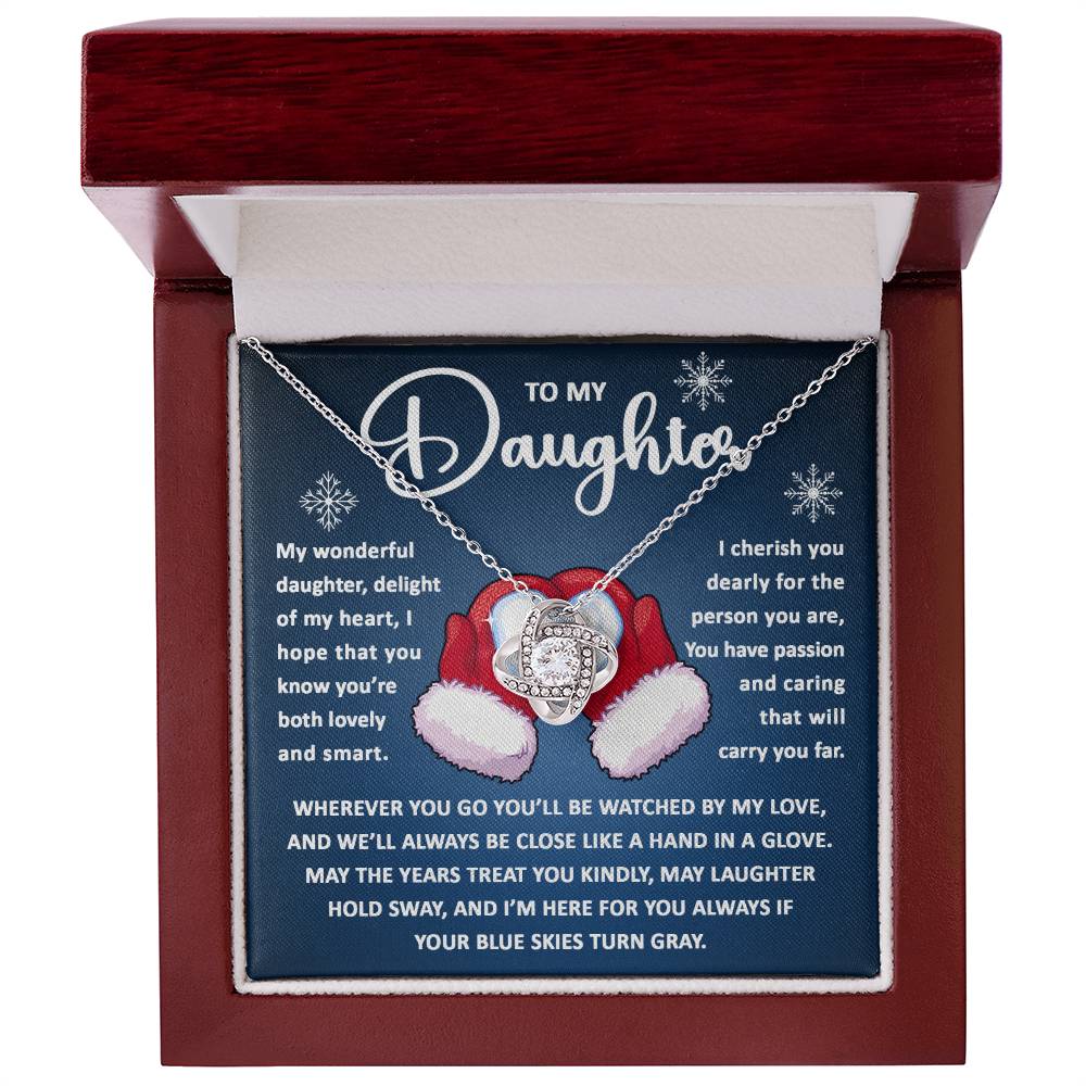 Daughter-Hand In Glove Love Knot Necklace