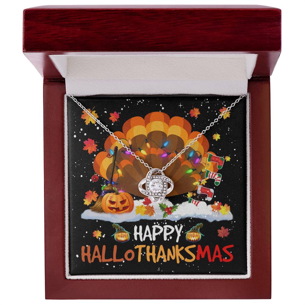 HappyHalloThanksMas Love Knot Necklace for Halloween