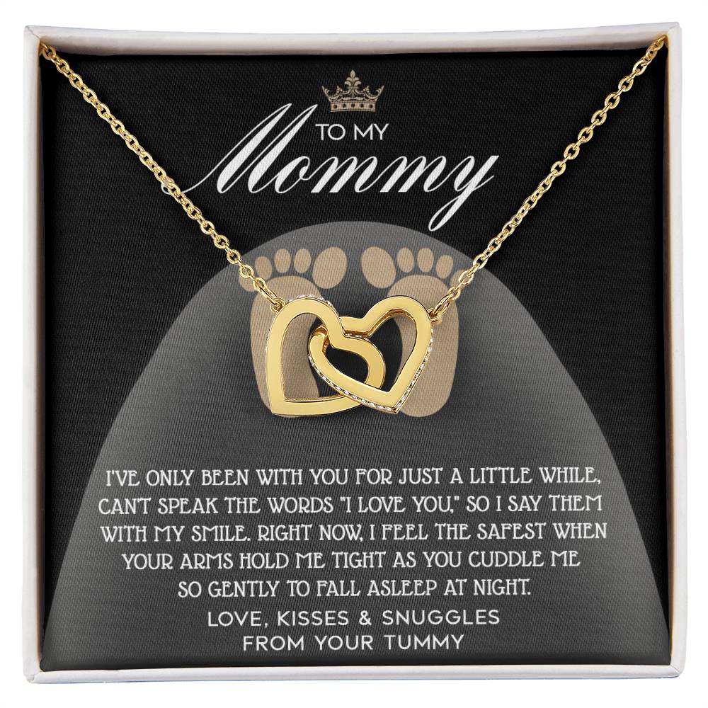 Mama-To-Be-I Love You Interlocking Heart Necklace