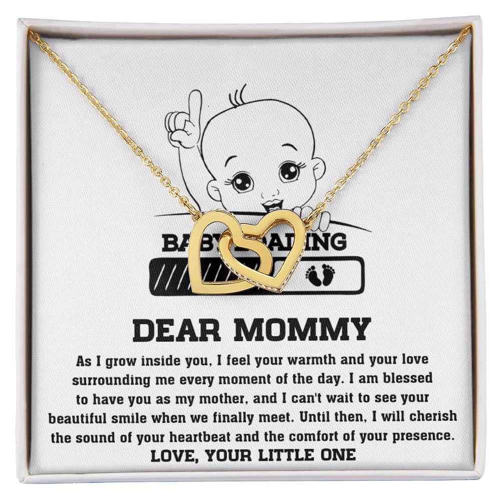 Mama To Be- Your Little One Interlocking Heart Necklace