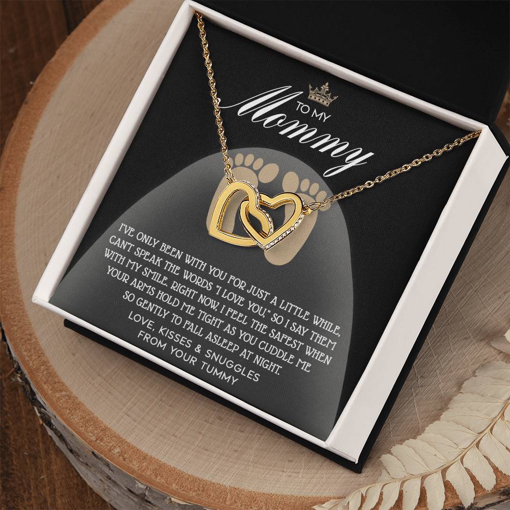 Mama-To-Be-I Love You Interlocking Heart Necklace