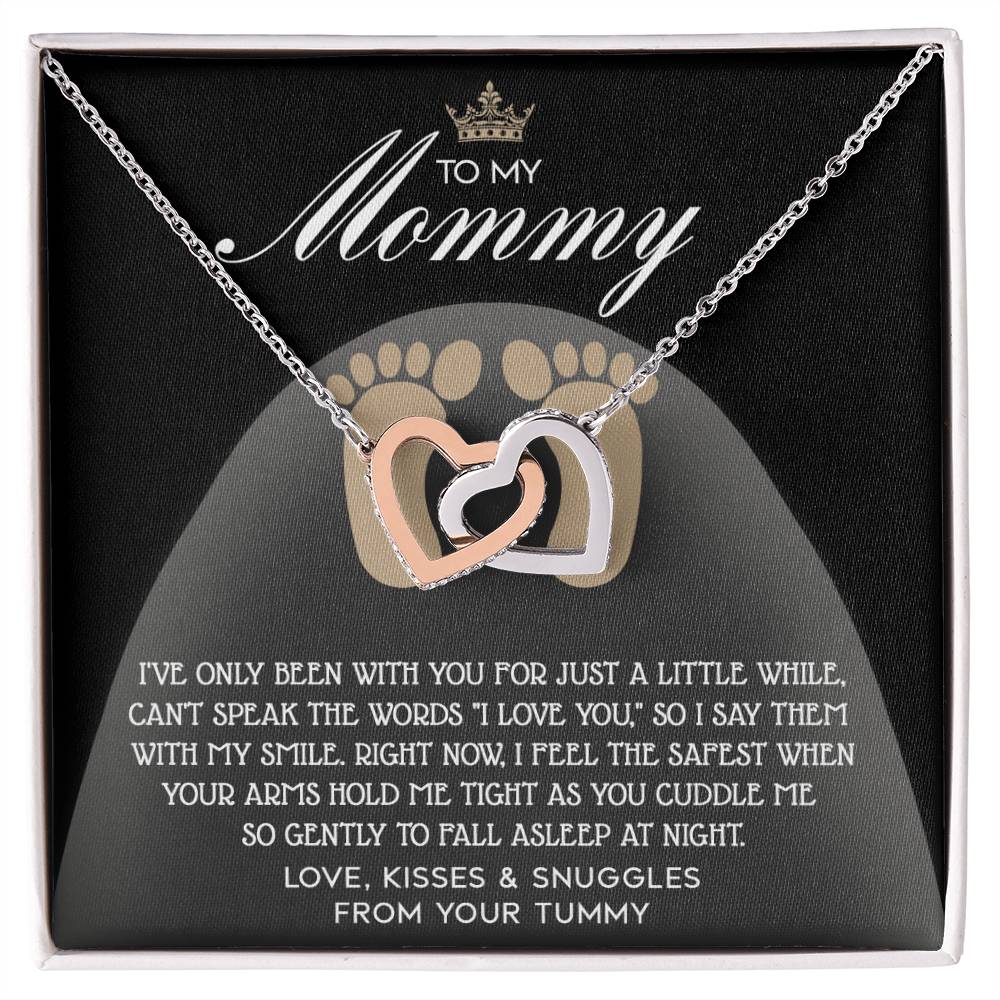 Mama-To-Be-I Love You Interlocking Heart Necklace