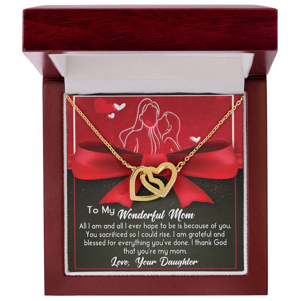 Mom-Because Of You Interlocking Heart Necklace