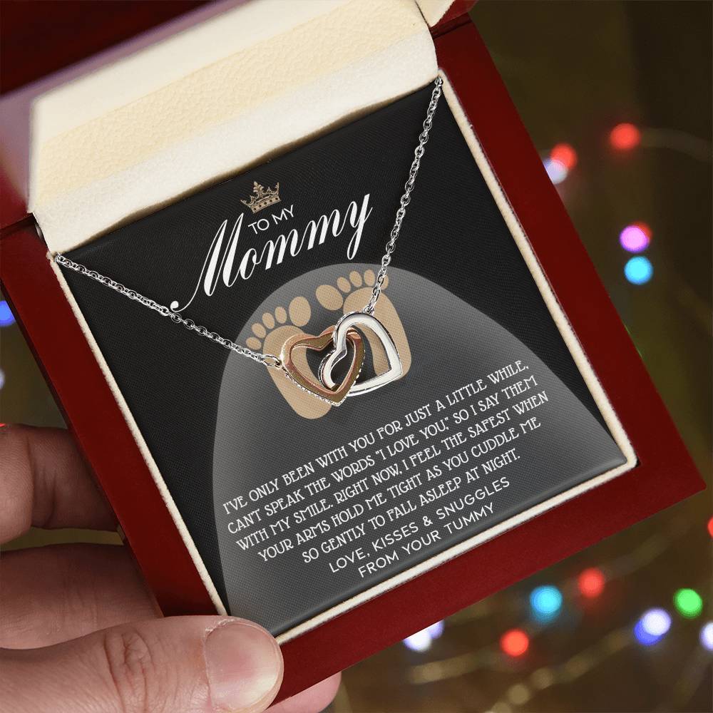 Mama-To-Be-I Love You Interlocking Heart Necklace