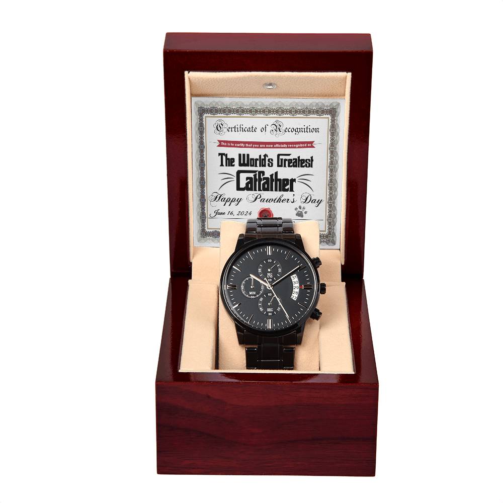 Catfather-Certificate Of Recognition-Stylish Chronograph Watch | Perfect Father's Day Gift