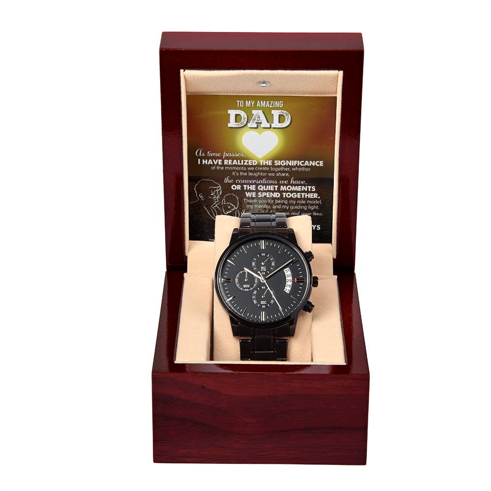 Dad-My Guiding Light-Metal Chronograph Watch Stylish Chronograph Watch | Perfect Father's Day Gift