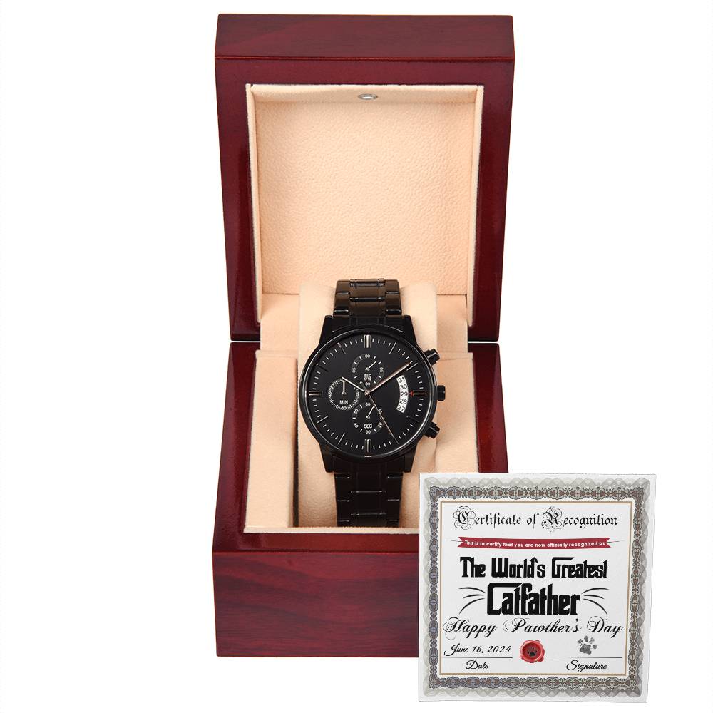 Catfather-Certificate Of Recognition-Stylish Chronograph Watch | Perfect Father's Day Gift