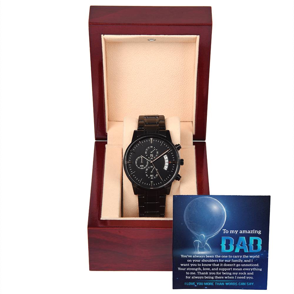Dad-Carry The World-Metal Chronograph Watch Stylish Chronograph Watch | Perfect Father's Day Gift