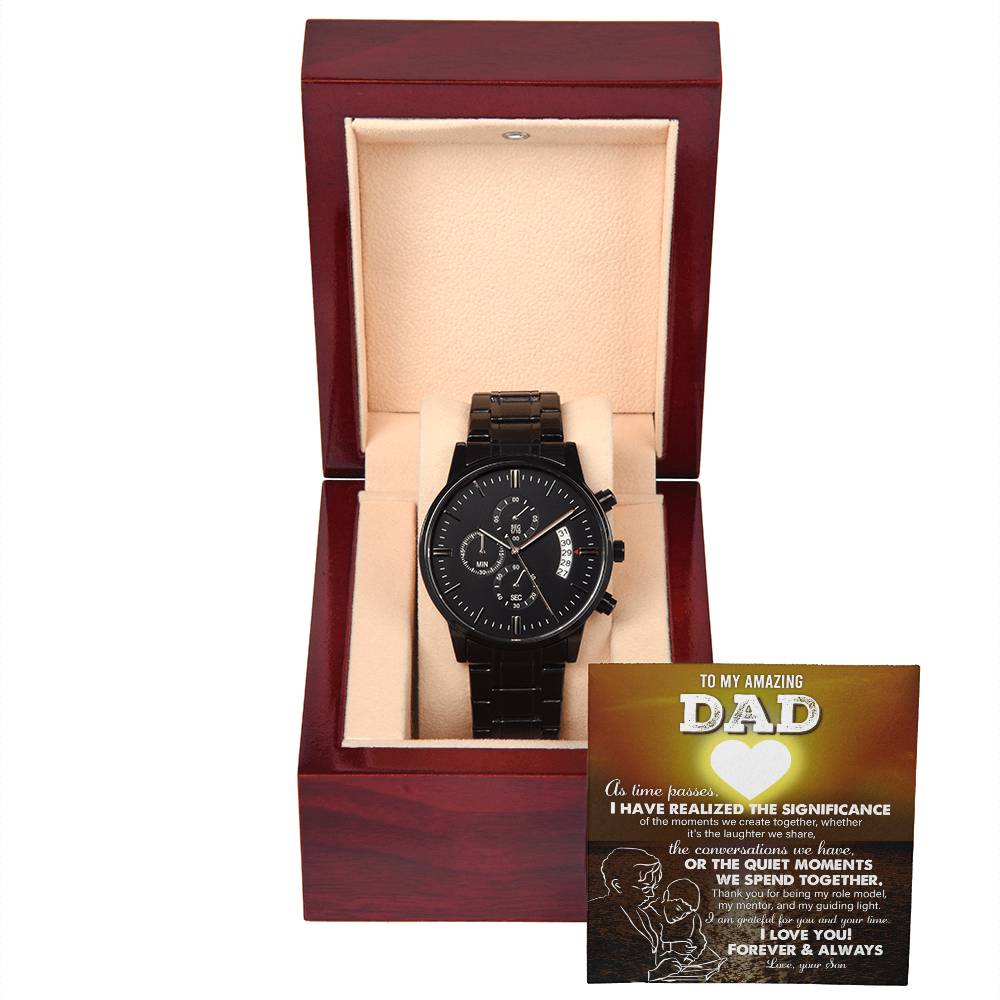 Dad-My Guiding Light-Metal Chronograph Watch Stylish Chronograph Watch | Perfect Father's Day Gift