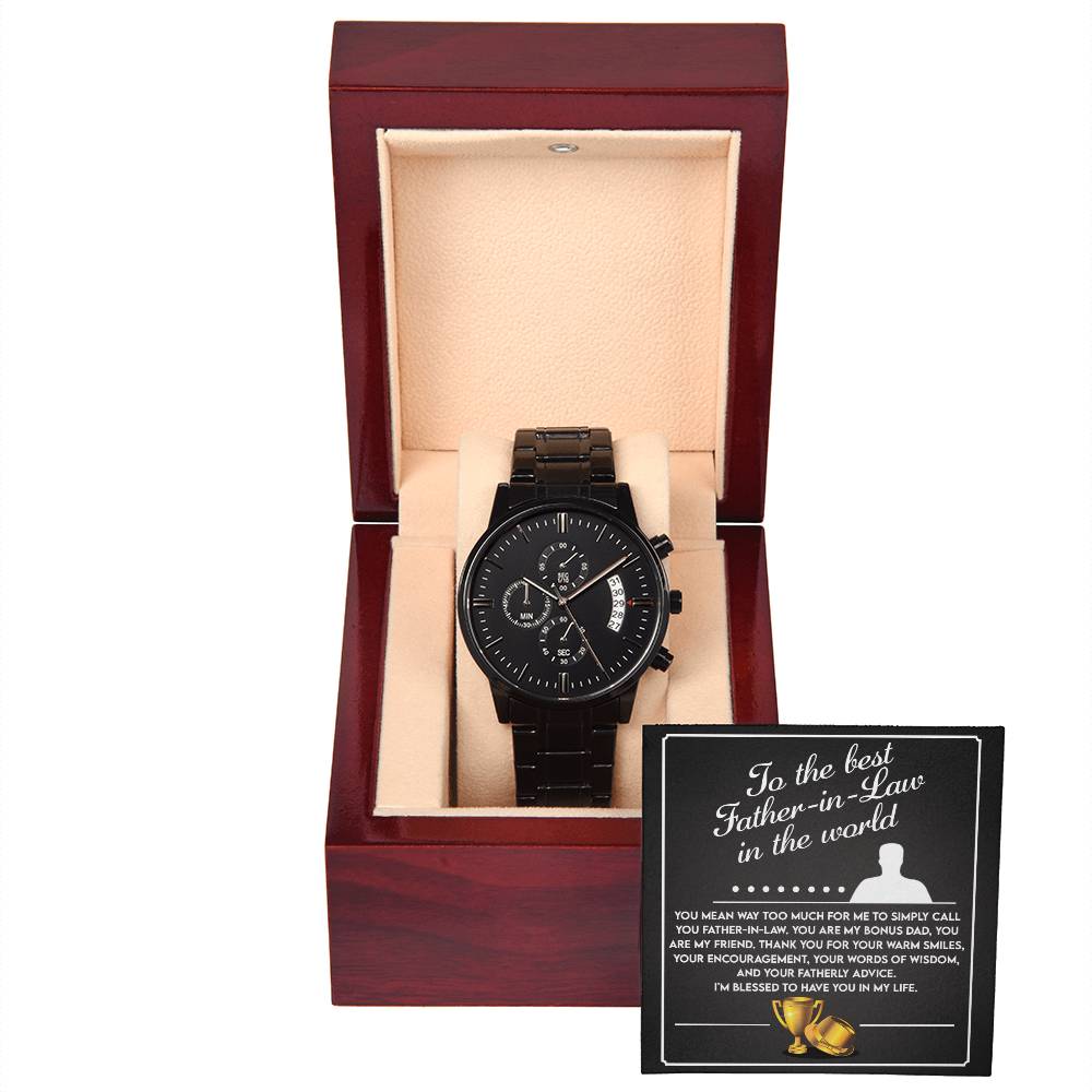 Father-In-Law-The Best-Metal Chronograph Watch Stylish Chronograph Watch | Perfect Father's Day Gift