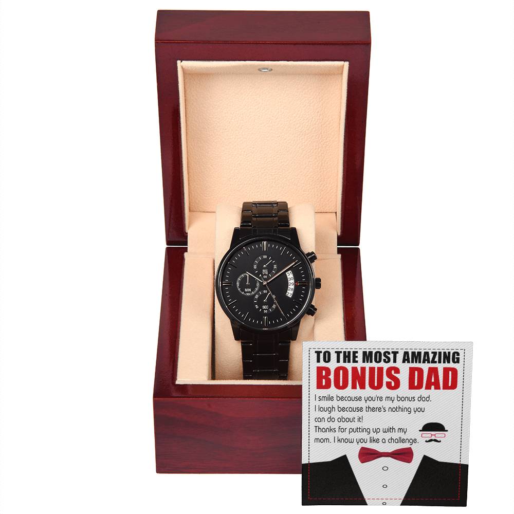 Bonus Dad-Like A Challenge-Stylish Chronograph Watch | Perfect Father's Day Gift
