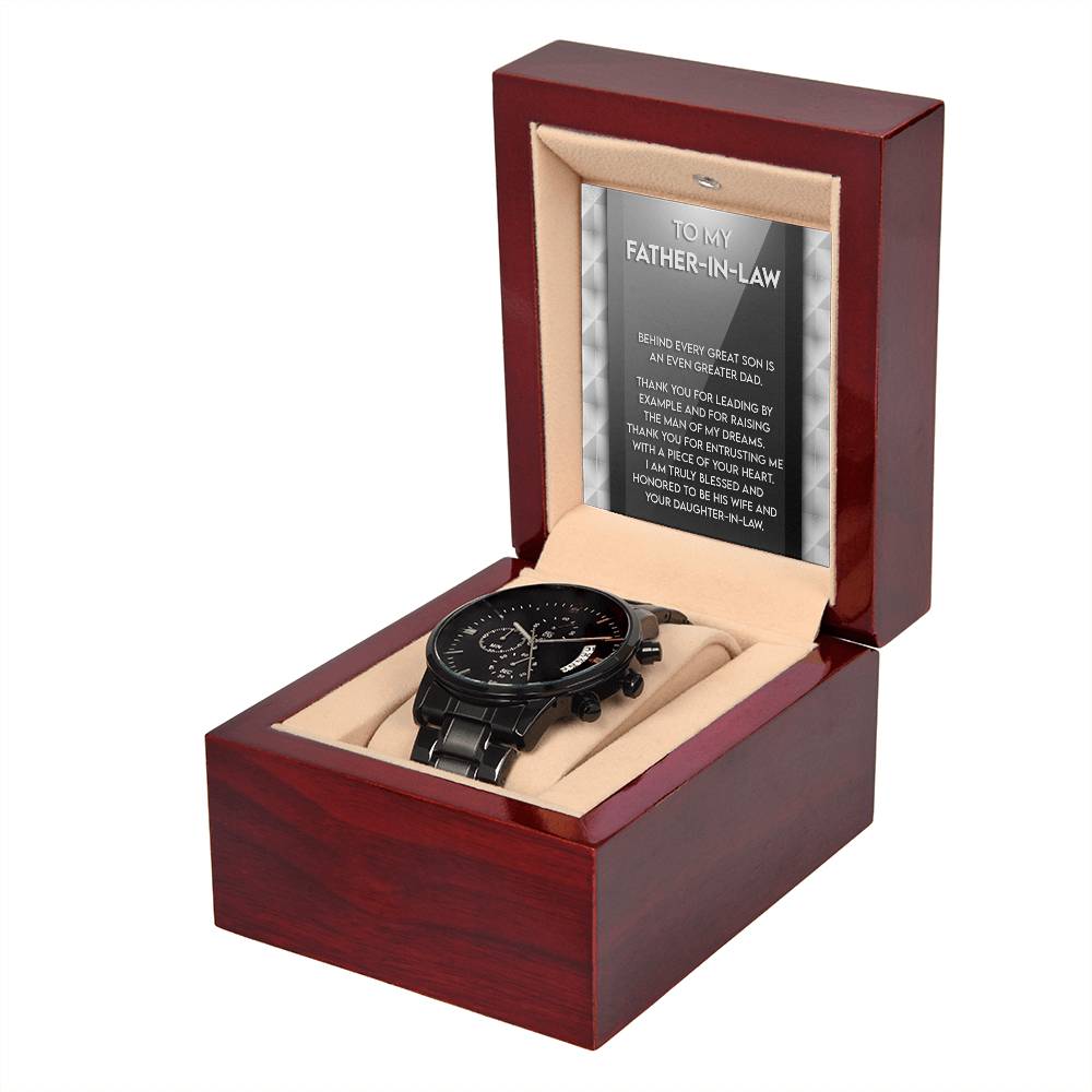 Father-in-Law-Of Your Heart-Metal Chronograph Watch Stylish Chronograph Watch | Perfect Father's Day Gift