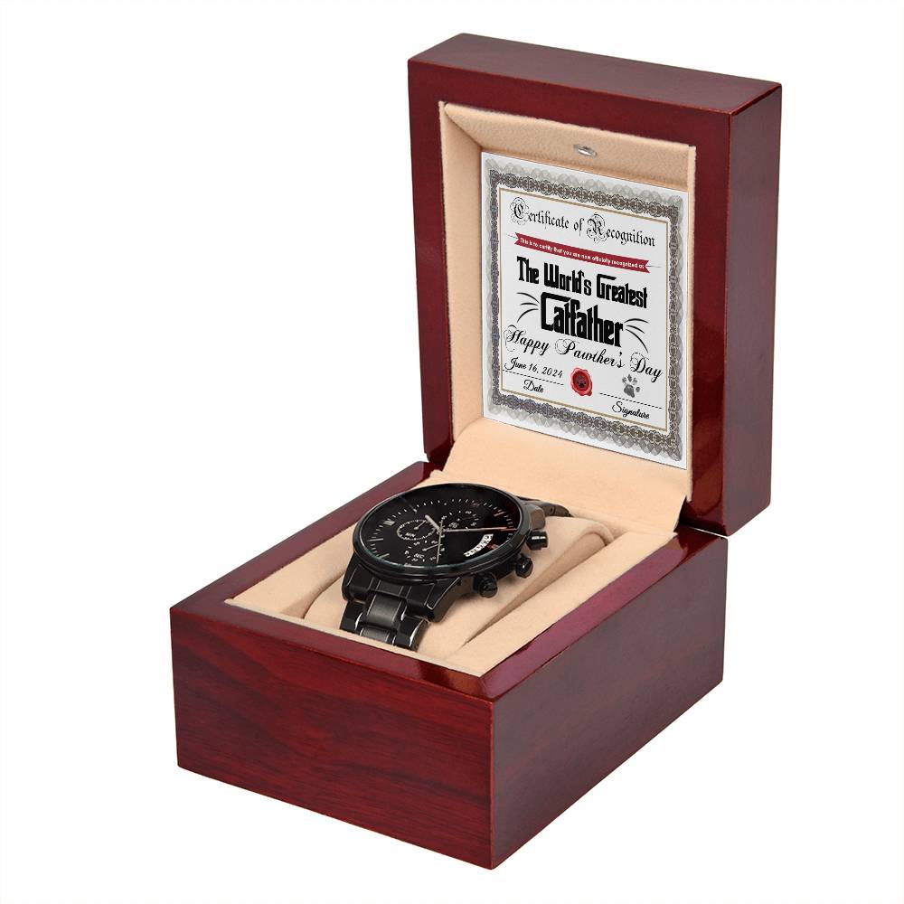 Catfather-Certificate Of Recognition-Stylish Chronograph Watch | Perfect Father's Day Gift