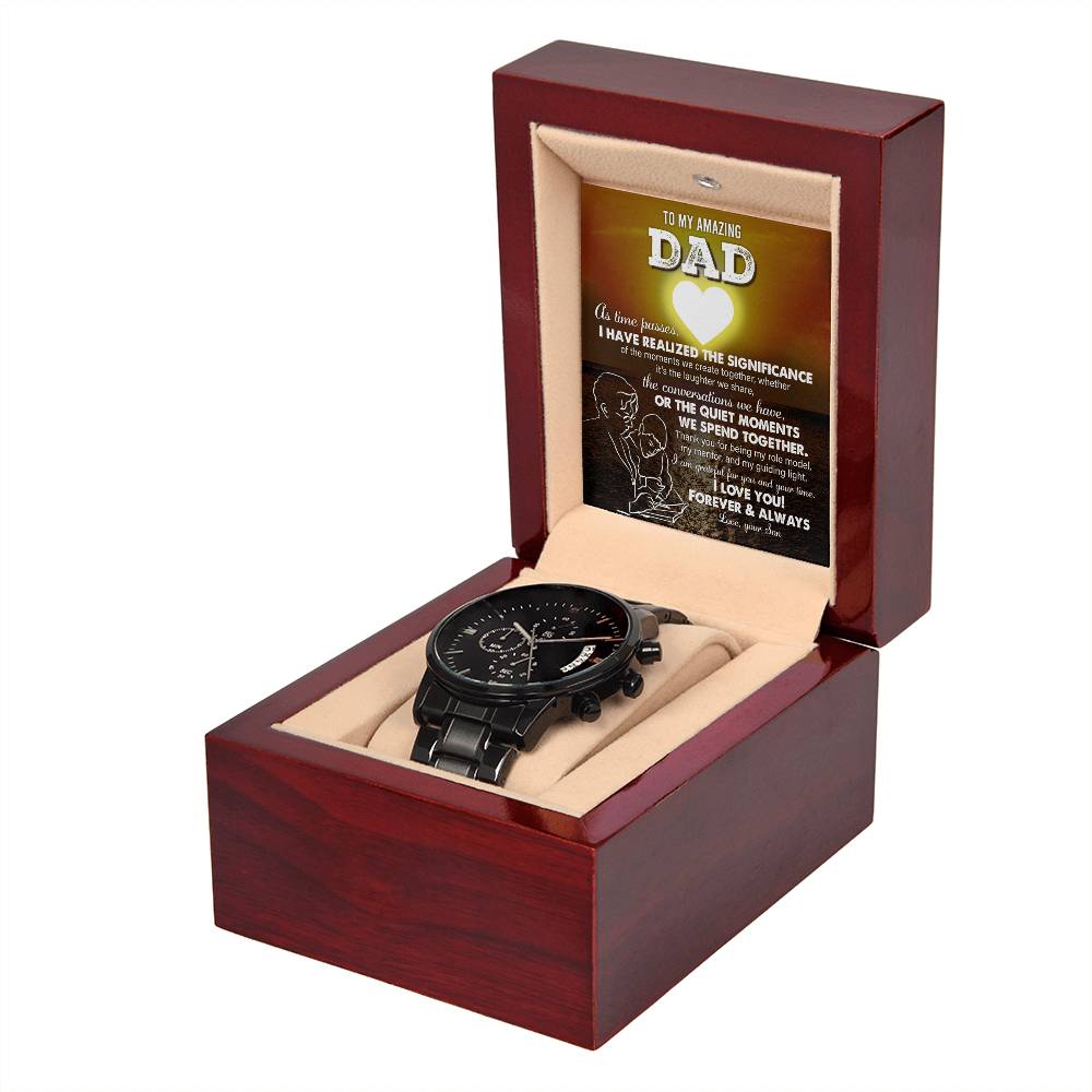 Dad-My Guiding Light-Metal Chronograph Watch Stylish Chronograph Watch | Perfect Father's Day Gift