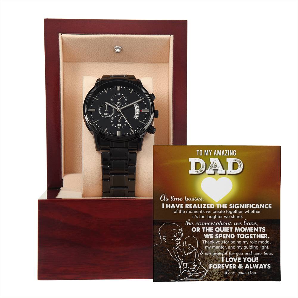 Dad-My Guiding Light-Metal Chronograph Watch Stylish Chronograph Watch | Perfect Father's Day Gift
