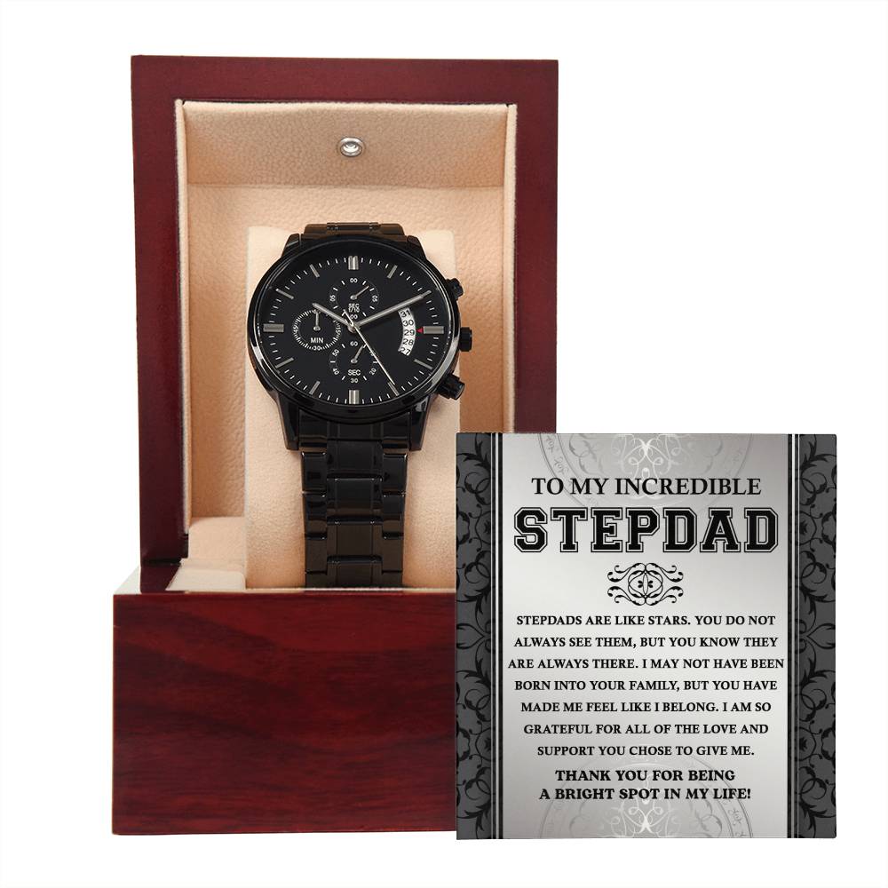 Step Dad-A Bright Spot-Metal Chronograph Watch Stylish Chronograph Watch | Perfect Father's Day Gift
