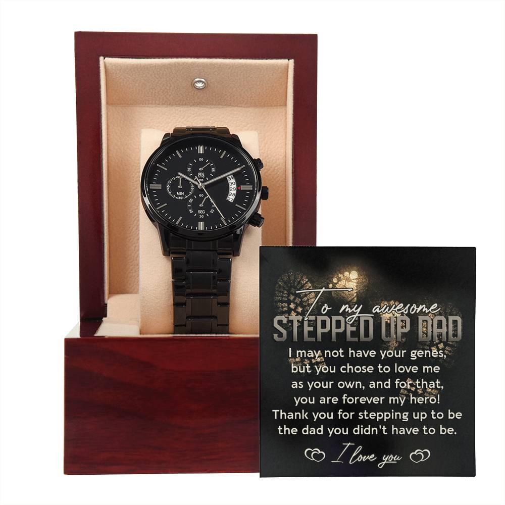 Step Dad-Be The Dad-Metal Chronograph Watch Stylish Chronograph Watch | Perfect Father's Day Gift