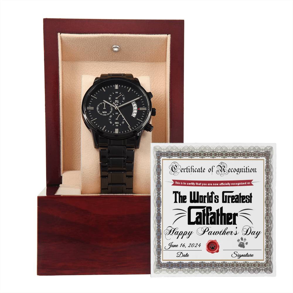 Catfather-Certificate Of Recognition-Stylish Chronograph Watch | Perfect Father's Day Gift