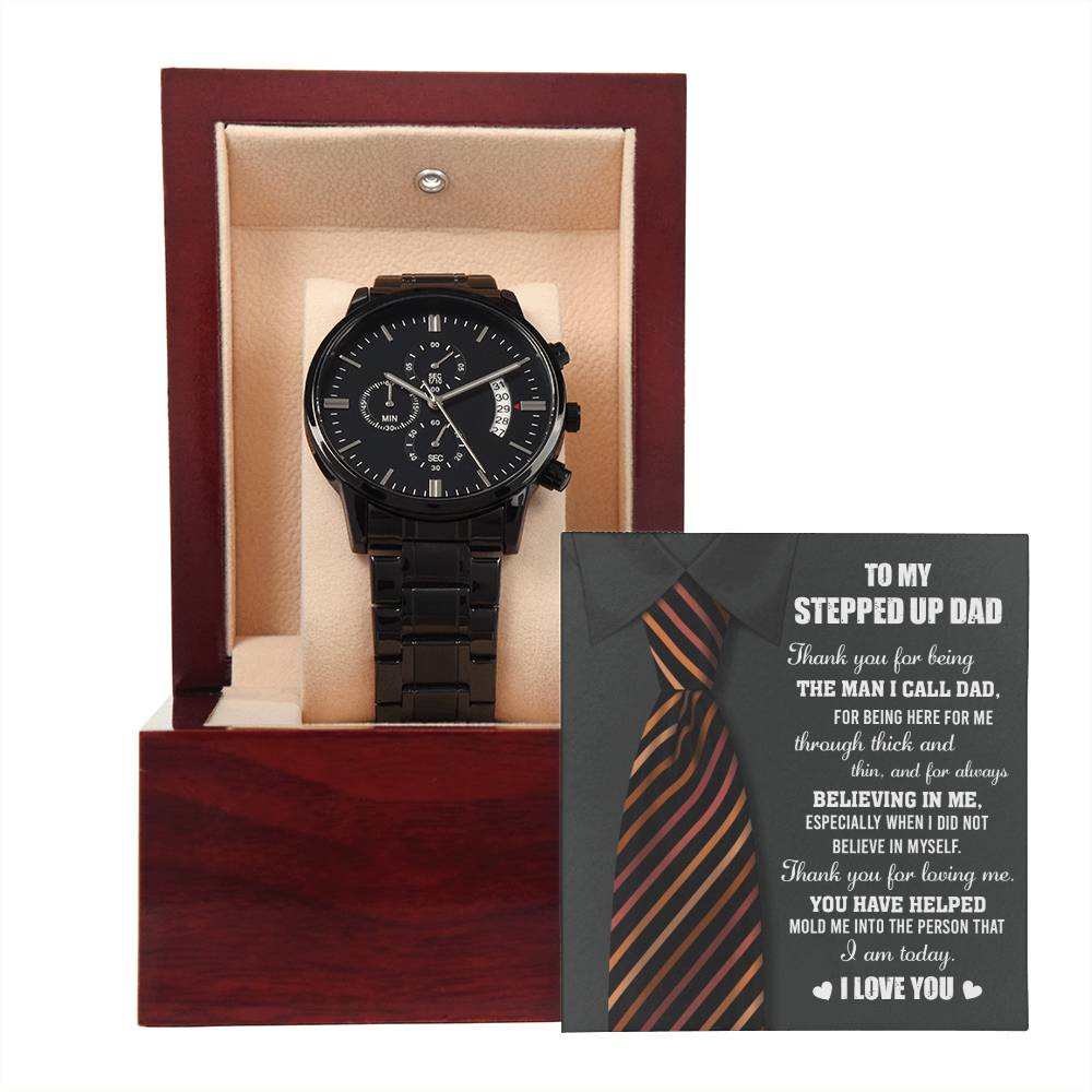 Step Dad-Into The Person-Metal Chronograph Watch Stylish Chronograph Watch | Perfect Father's Day Gift