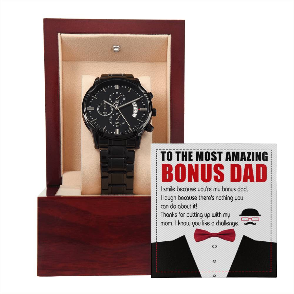 Bonus Dad-Like A Challenge-Stylish Chronograph Watch | Perfect Father's Day Gift