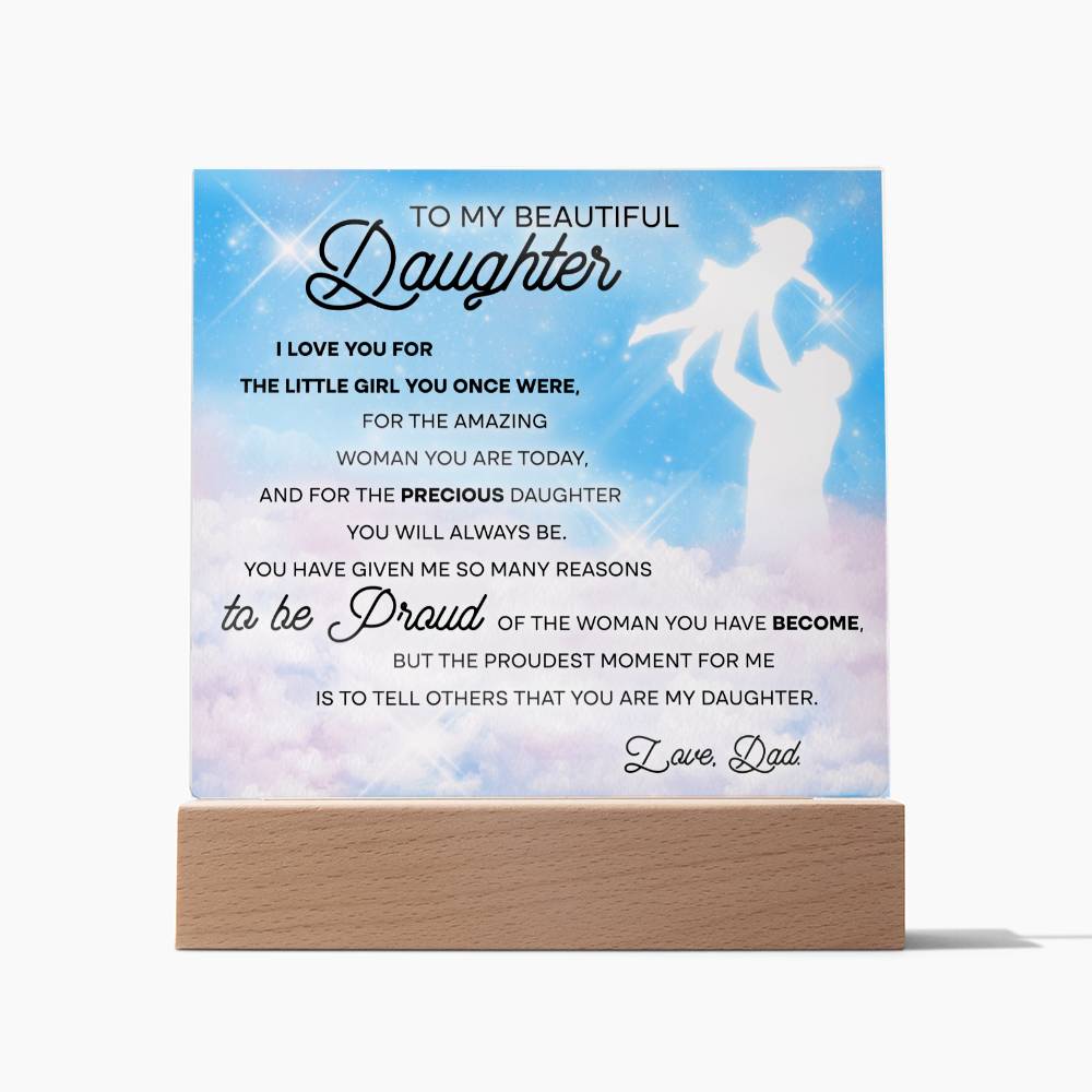 Cherish Memories with Our Beautiful Daughter Acrylic Plaque - Perfect Gift