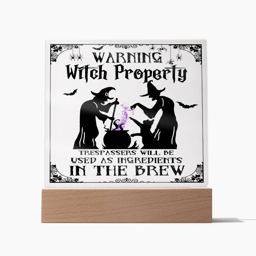 Warning: Witch Property - Halloween Plaque