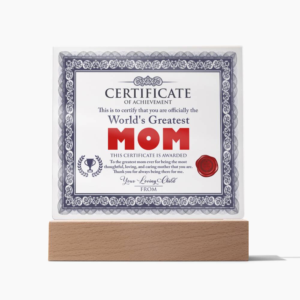 Mom-World_s Greatest Mom-Acrylic Acrylic Square Plaque