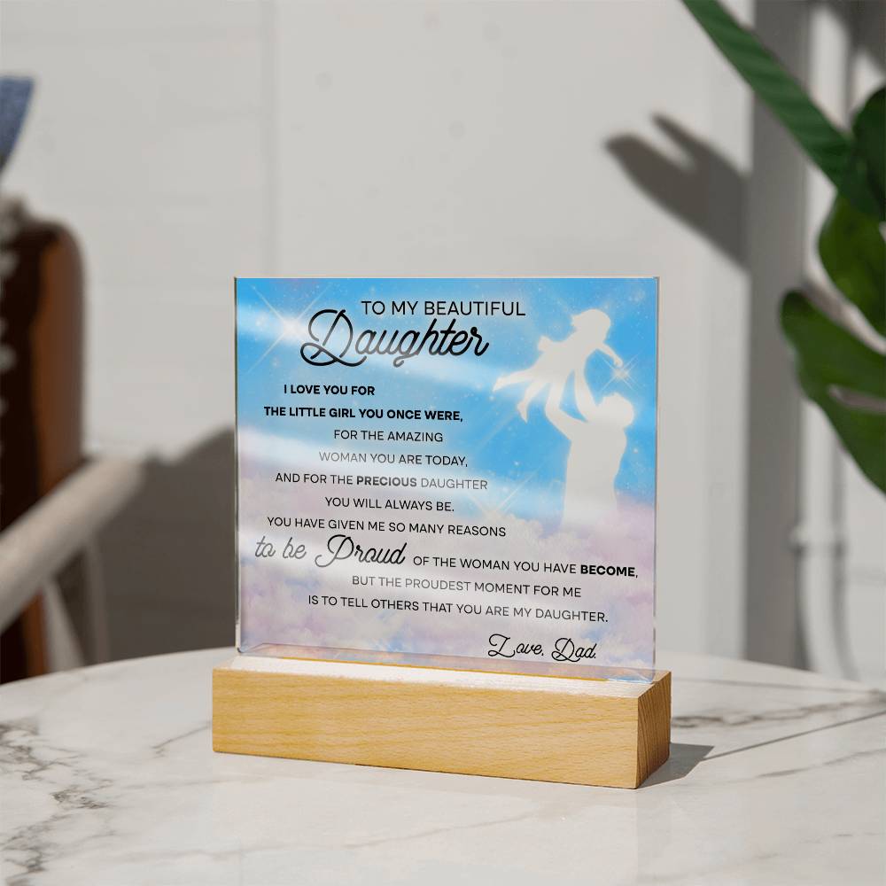 Cherish Memories with Our Beautiful Daughter Acrylic Plaque - Perfect Gift