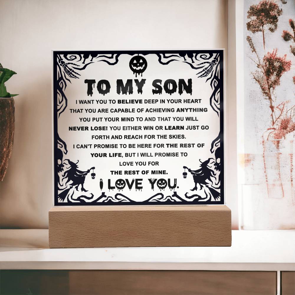 Halloween - to my son - Win or Learn - Acrylic Plaque