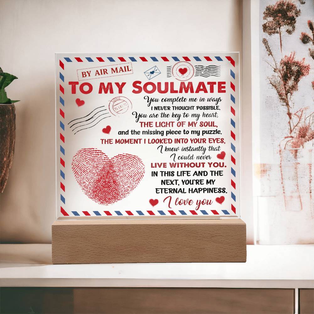 Soulmate-You Complete Me-Acrylic Square Plaque