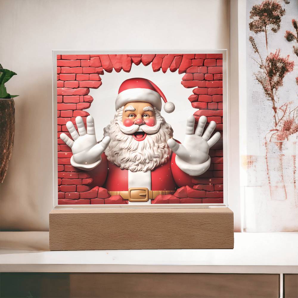 Christmas-Santa Claus 3D Acrylic Square Plaque
