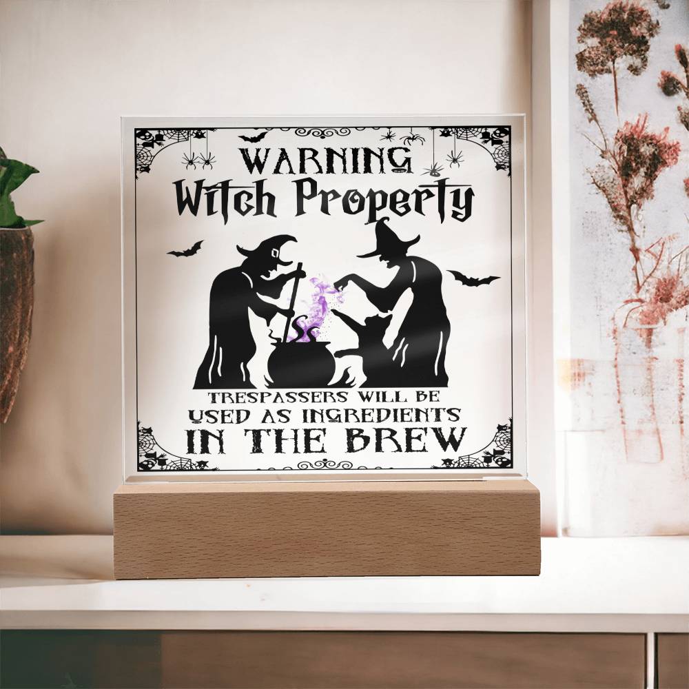 Warning: Witch Property - Halloween Plaque