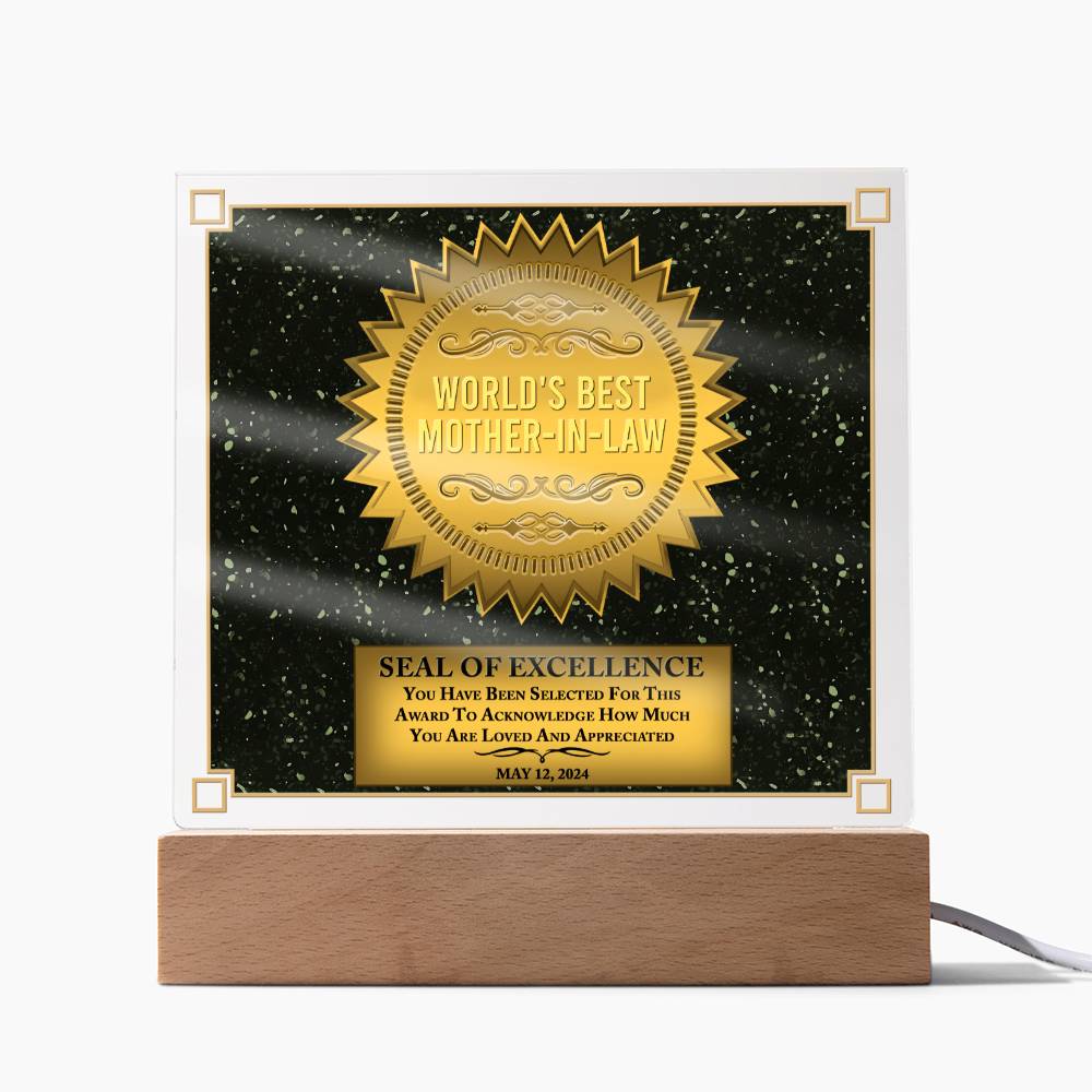 Mother-In-Law-Seal Of Excellence-Acrylic Acrylic Square Plaque