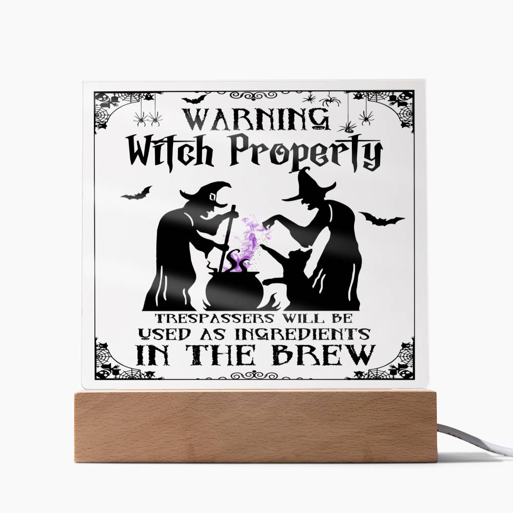 Warning: Witch Property - Halloween Plaque