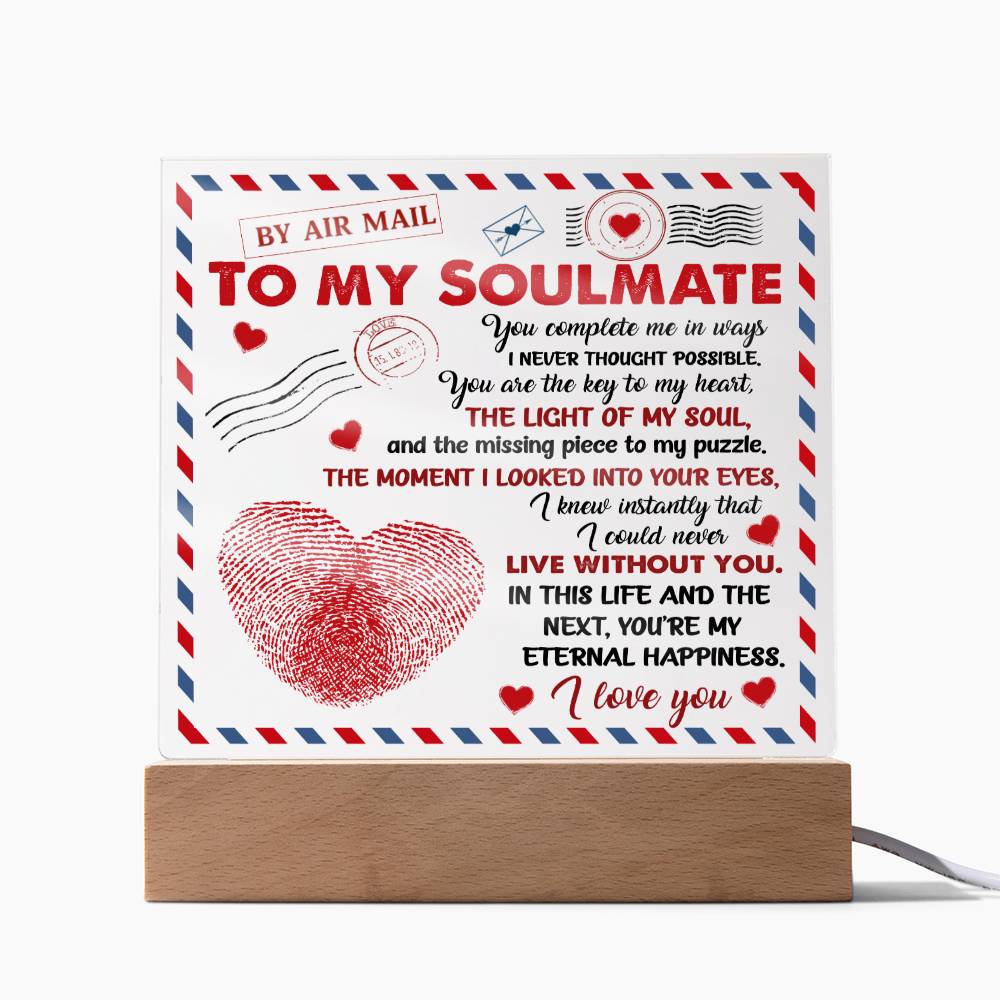 Soulmate-You Complete Me-Acrylic Square Plaque