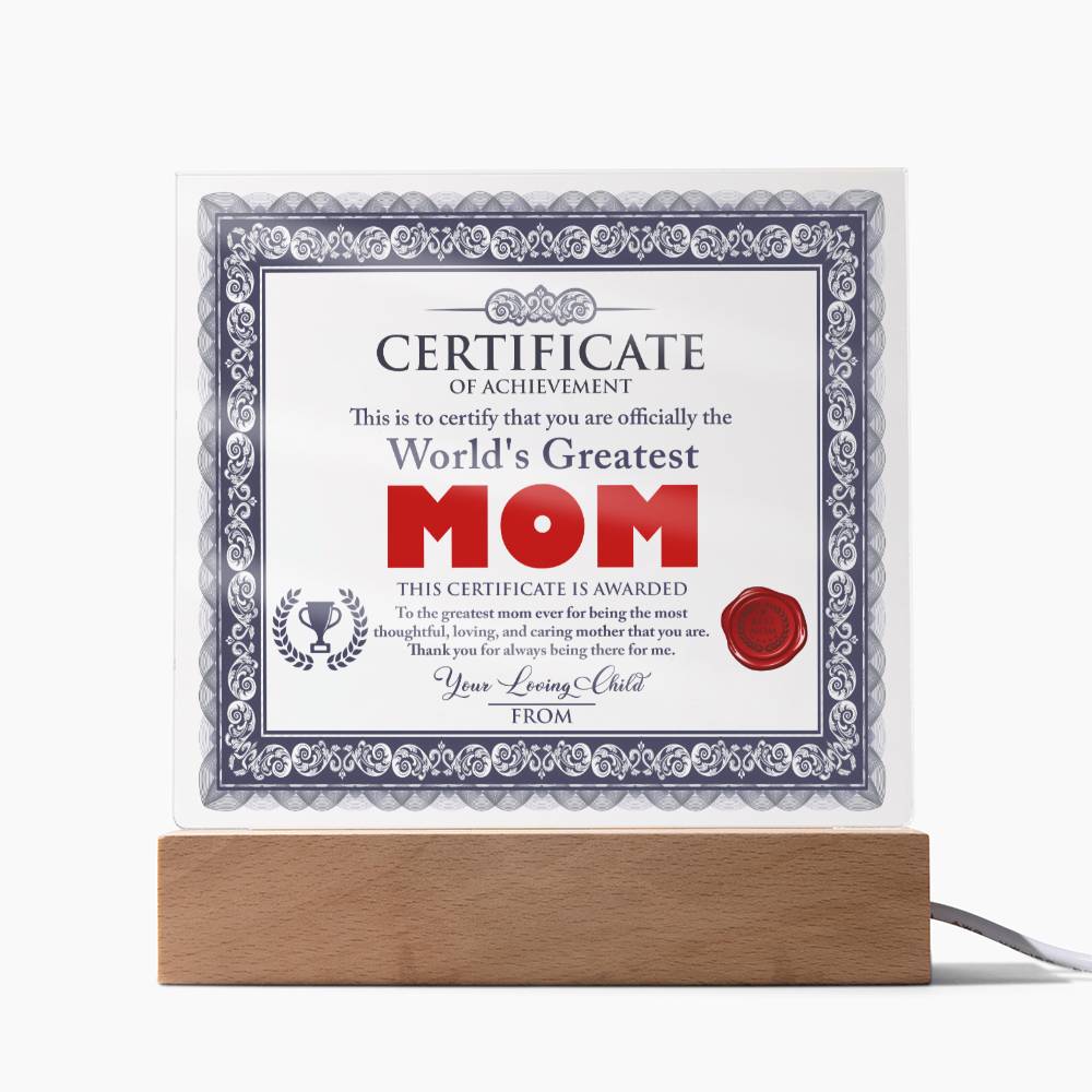 Mom-World_s Greatest Mom-Acrylic Acrylic Square Plaque