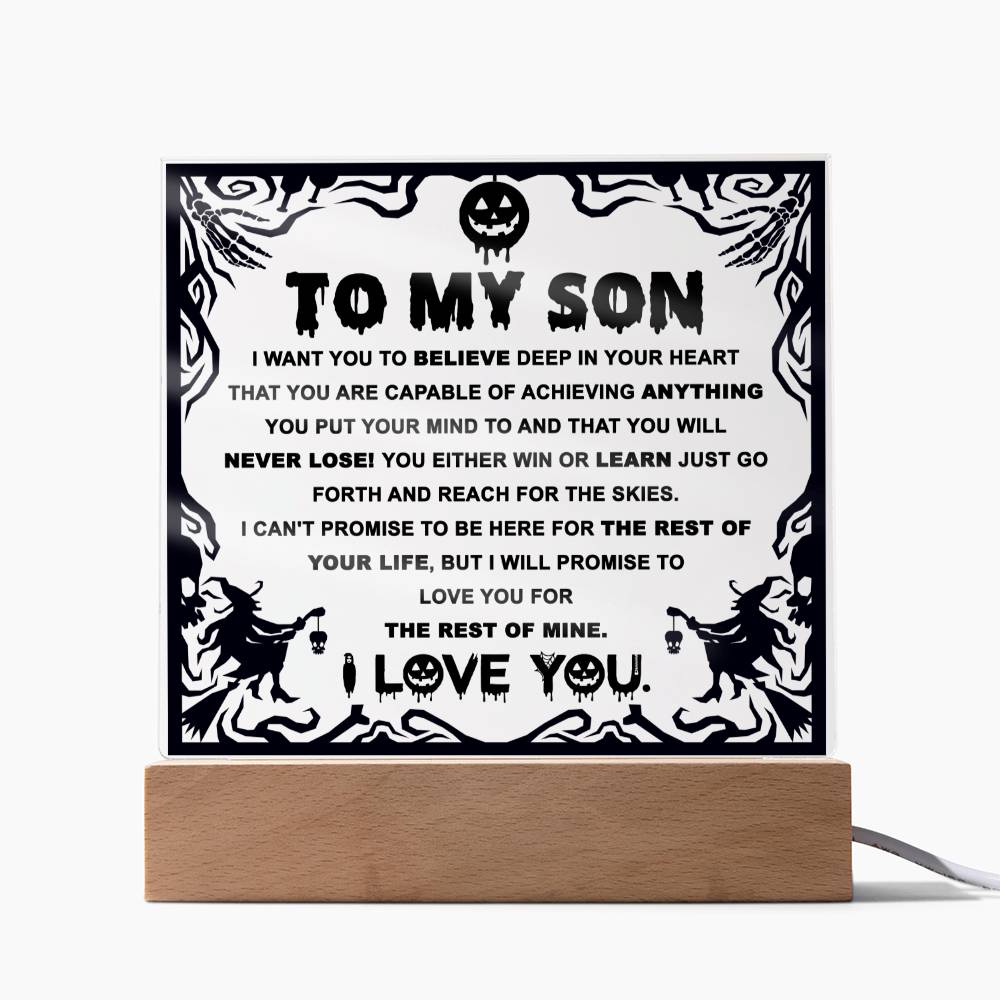 Halloween - to my son - Win or Learn - Acrylic Plaque