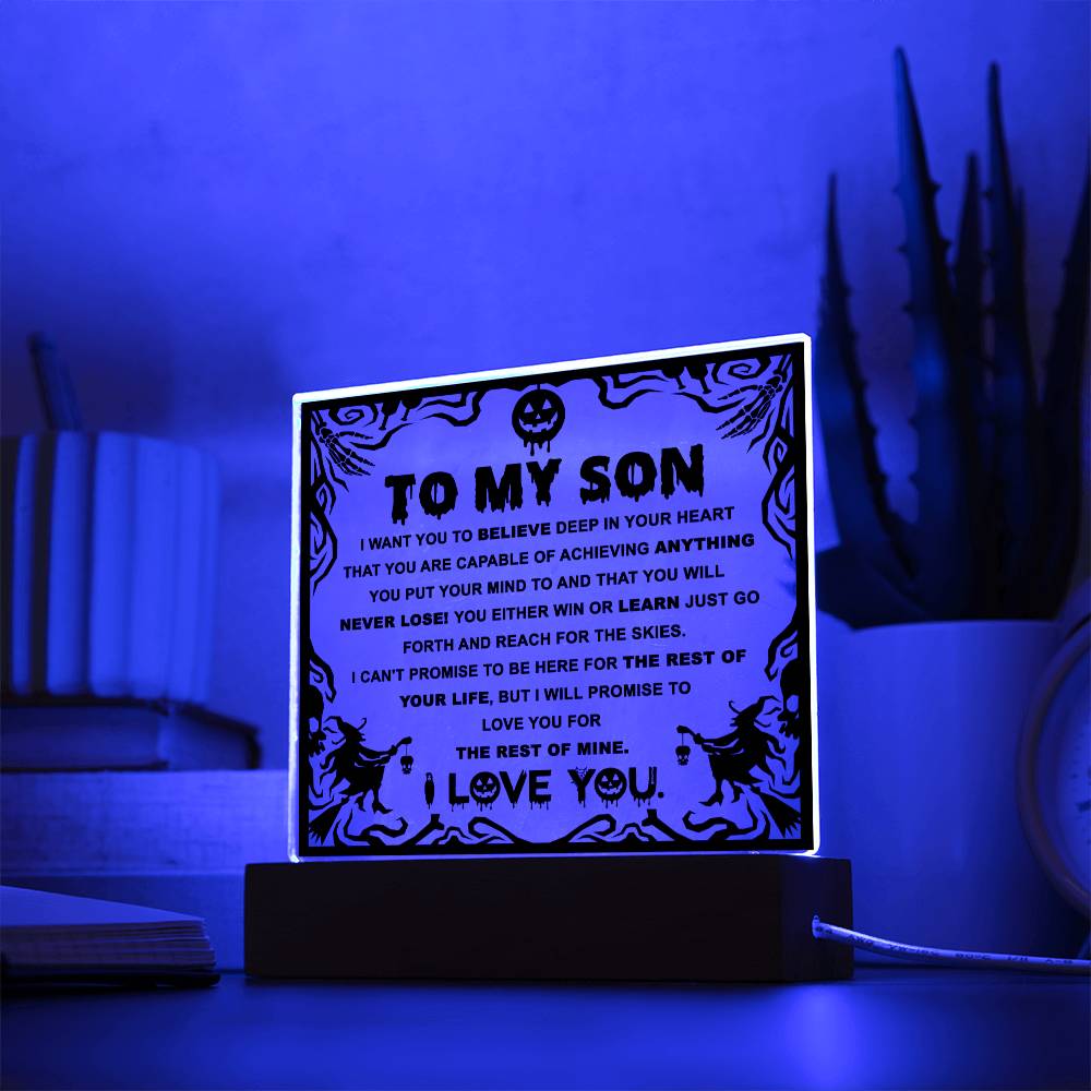 Halloween - to my son - Win or Learn - Acrylic Plaque