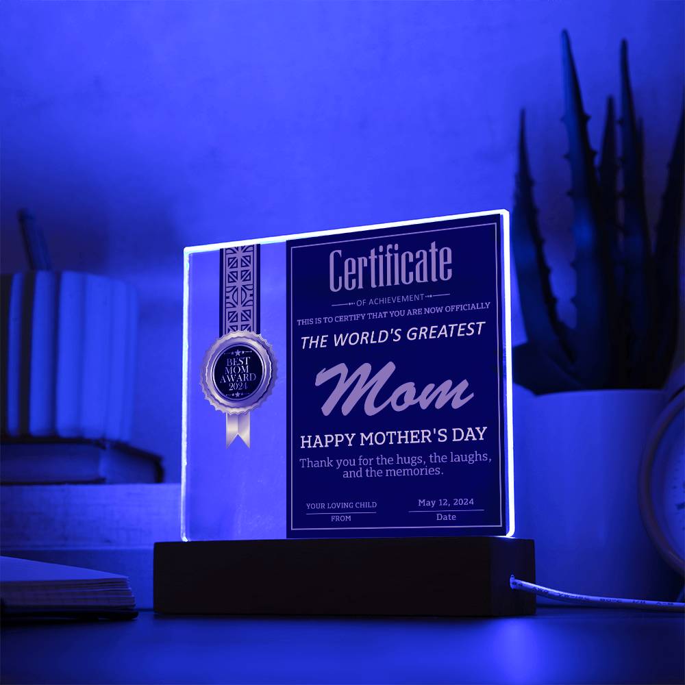 Mom-You Are Now-Acrylic Acrylic Square Plaque