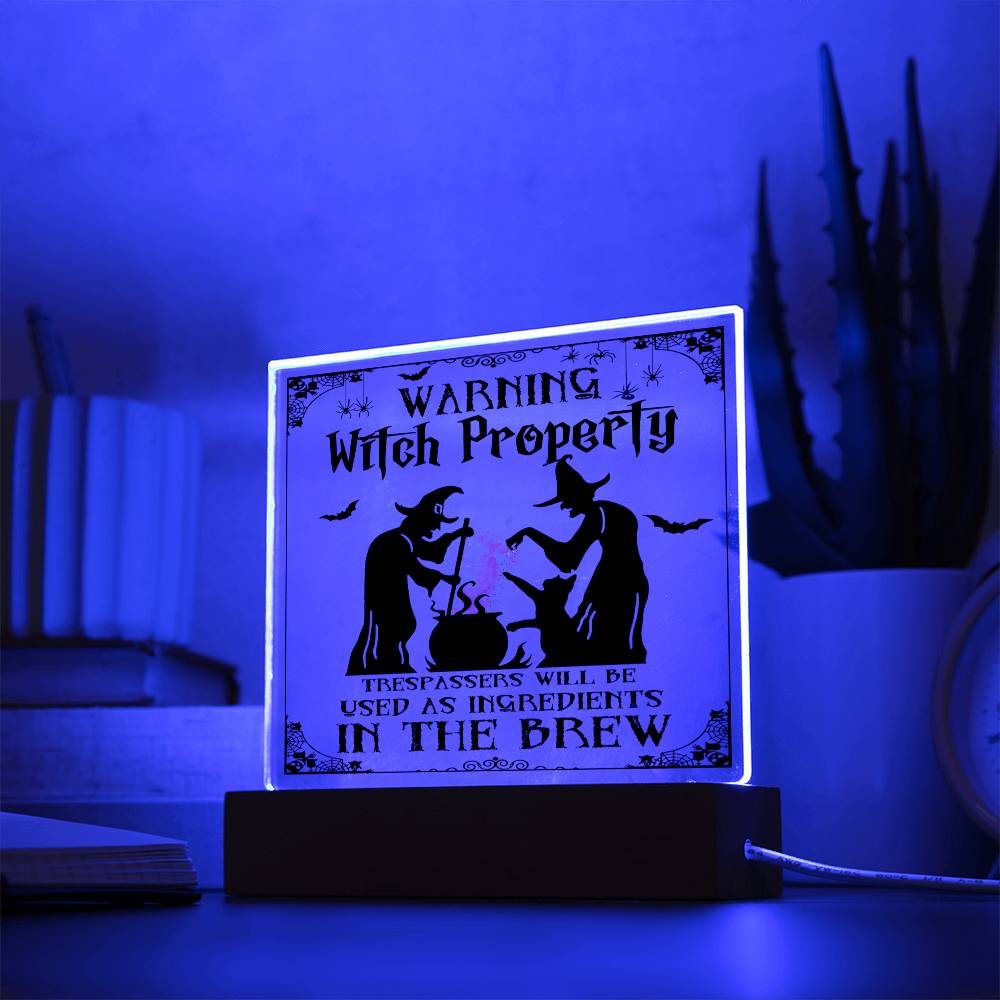 Warning: Witch Property - Halloween Plaque