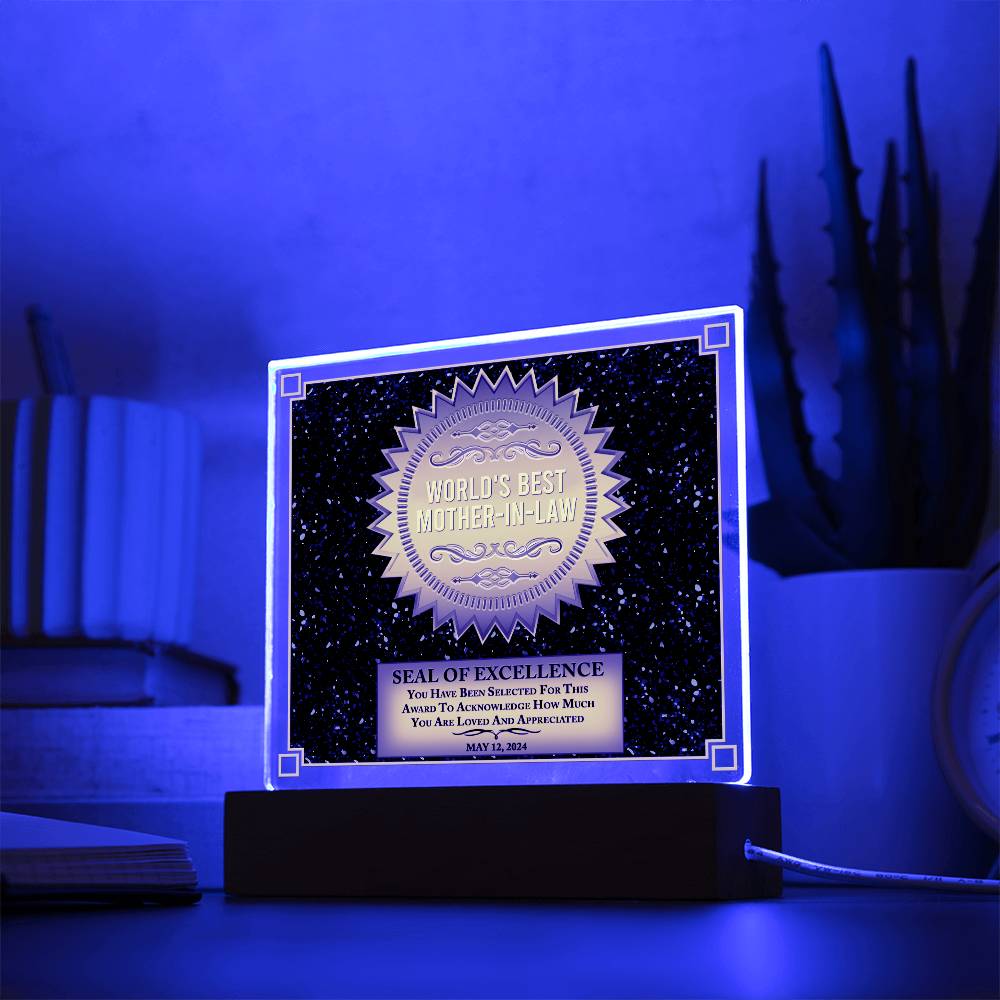 Mother-In-Law-Seal Of Excellence-Acrylic Acrylic Square Plaque