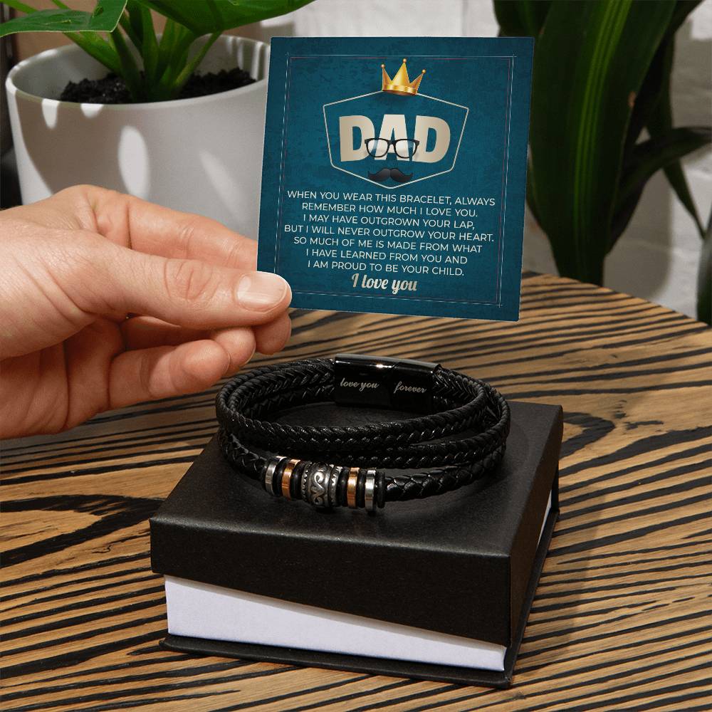 Dad-Be Your Child-Stylish Men's Leather Bracelet | Unique Father's Day Gift