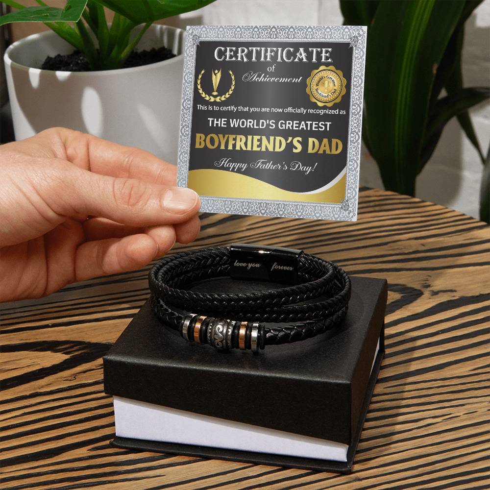 Boyfriend_s Dad-Officially Recognized -Stylish Men's Leather Bracelet | Unique Father's Day Gift