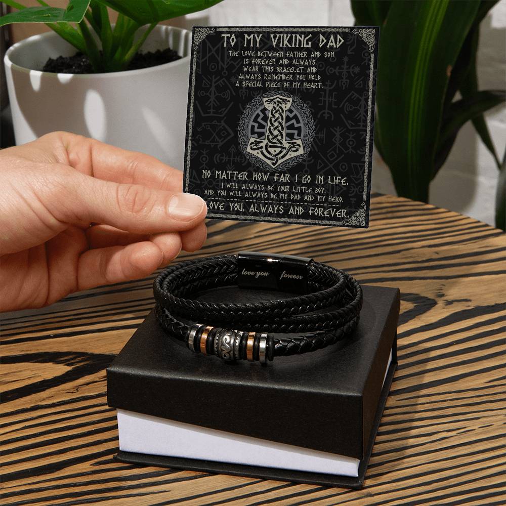Dad-Father And Son-Stylish Men's Leather Bracelet | Unique Father's Day Gift