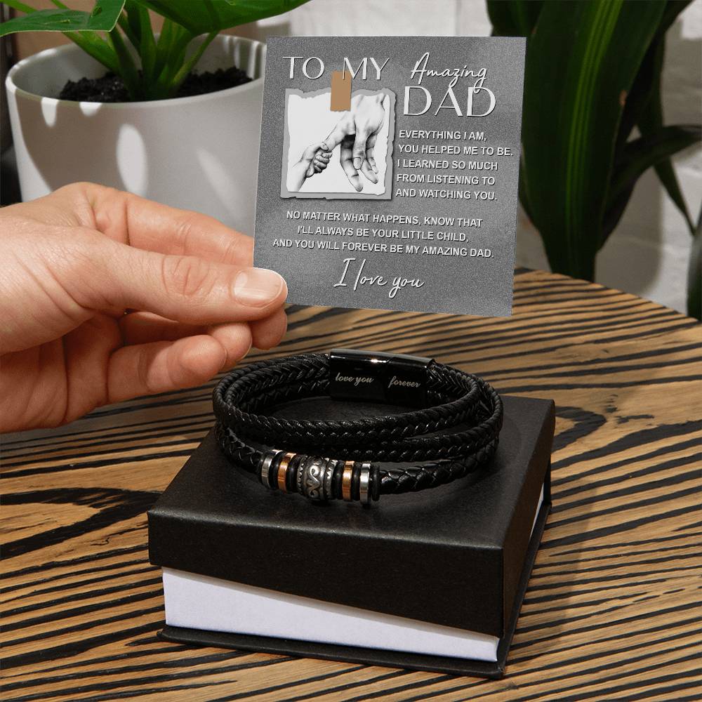 Dad-Always Be Your-Stylish Men's Leather Bracelet | Unique Father's Day Gift