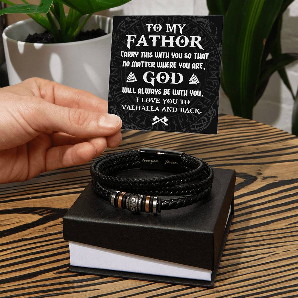Dad-Be With You-Stylish Men's Leather Bracelet | Unique Father's Day Gift