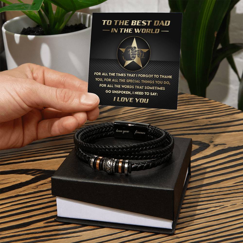 Dad-Need To Say-Bracelet Stylish Men's Leather Bracelet | Unique Father's Day Gift