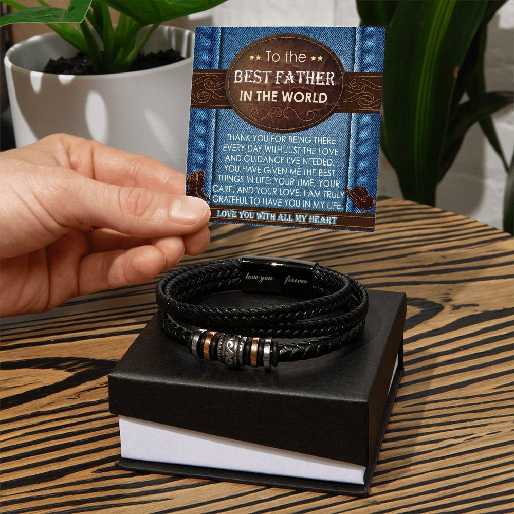 Dad-All My Heart-Stylish Men's Leather Bracelet | Unique Father's Day Gift
