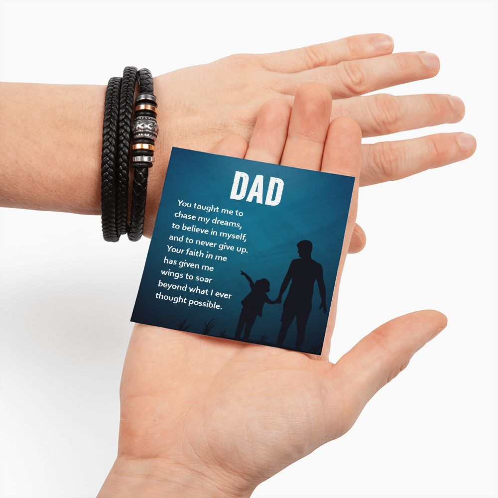 Unforgettable Love: Father's Day Leather Bracelet - you gave me wings to soar