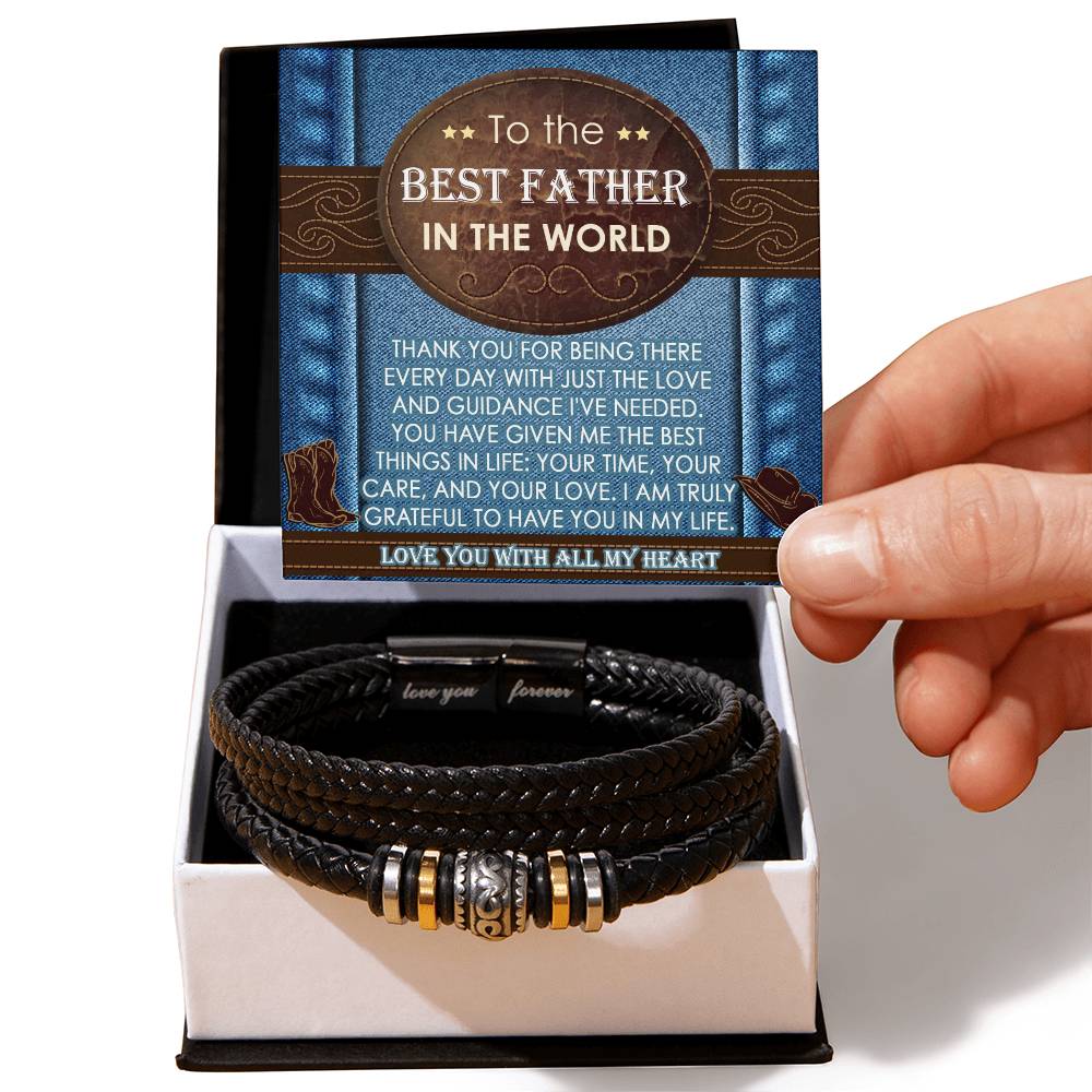 Dad-All My Heart-Stylish Men's Leather Bracelet | Unique Father's Day Gift